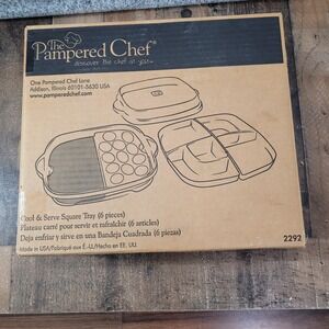 Pampered Chef‎ Cool & Serve Square Tray 6 Piece Divided Dish Serving Platter
